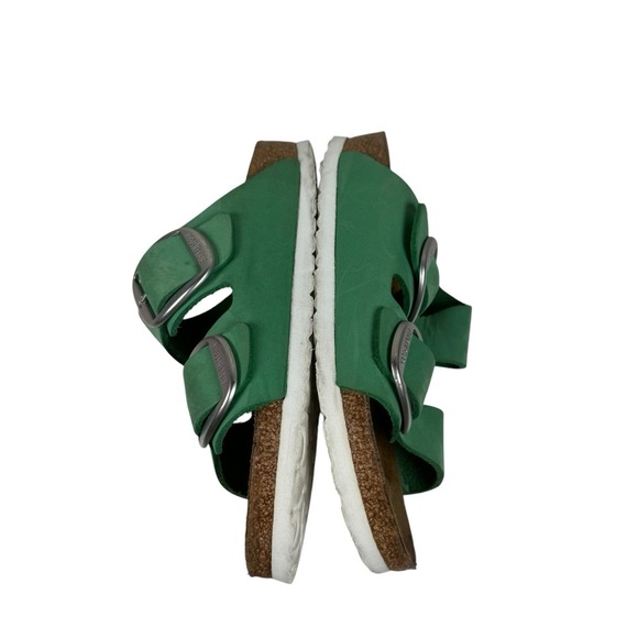 Birkenstock Ladies 36 (5) Narrow Arizona Big Buckle Bold Jade Leather Sandals - Picture 6 of 8